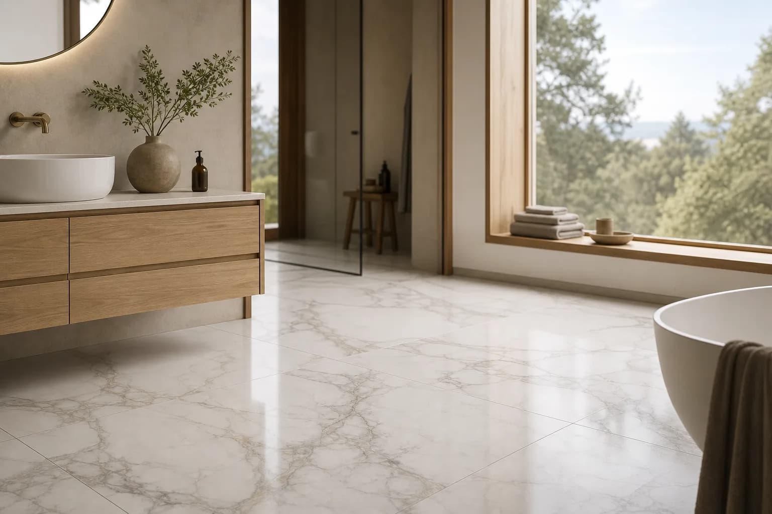 Marble-effect tiles: the luxury look without the upkeep of marble