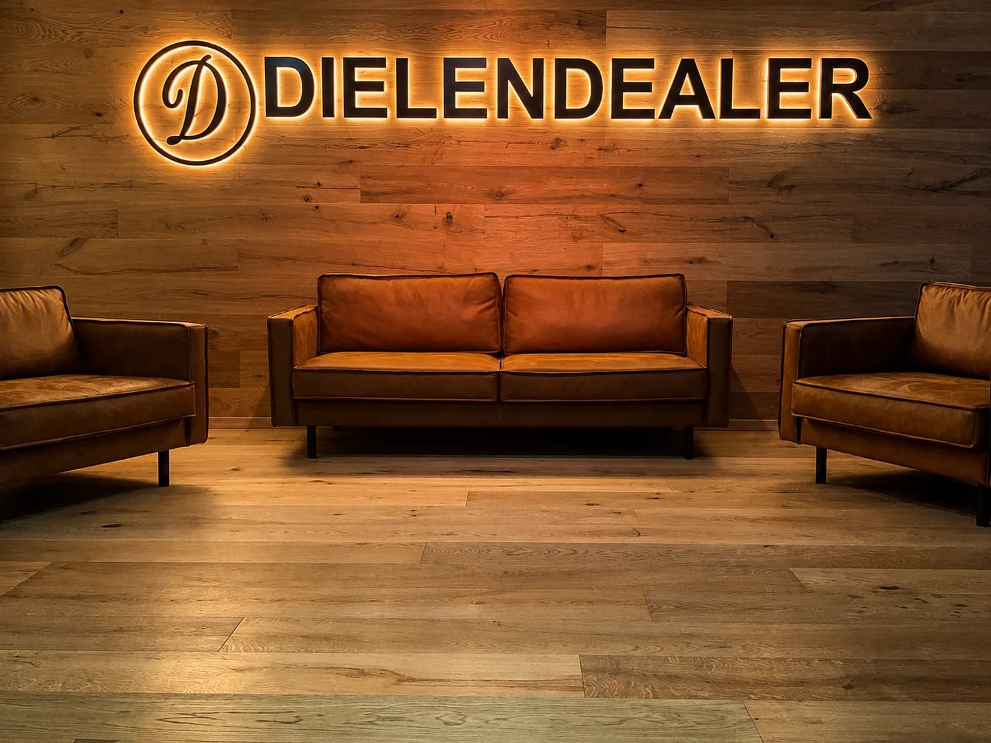 Parquet display — our partners' showroom in Germany