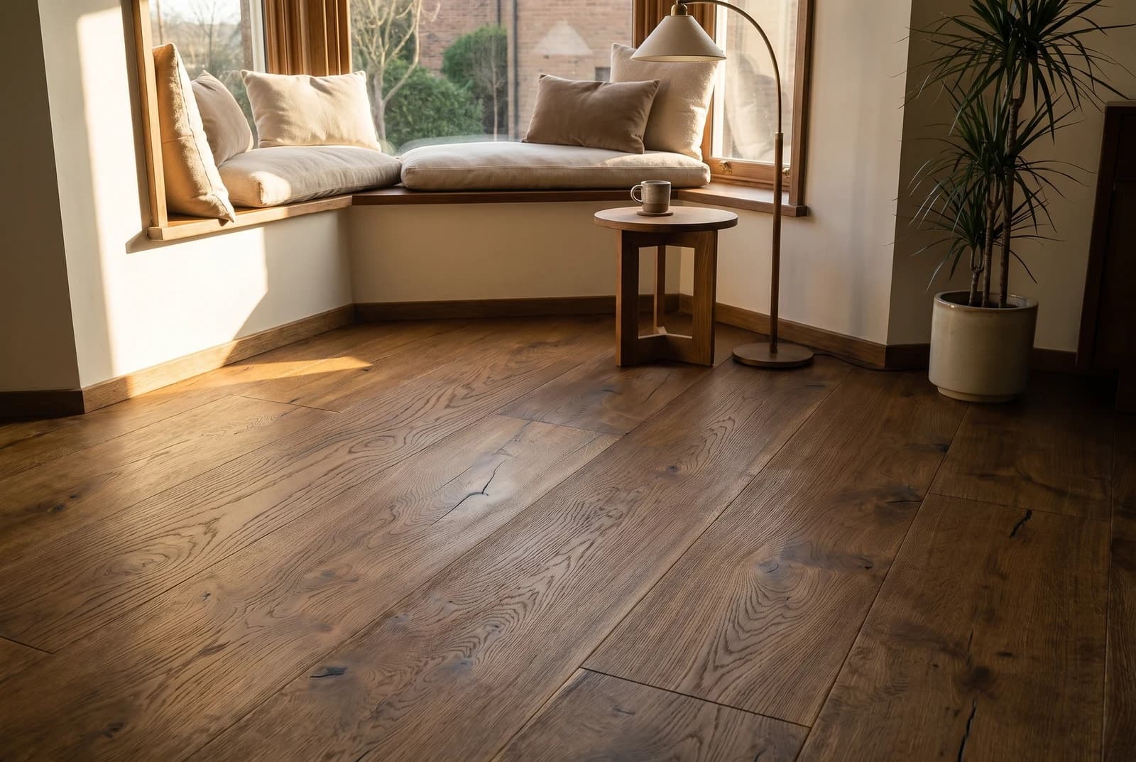 Oak engineered wood flooring in an interior