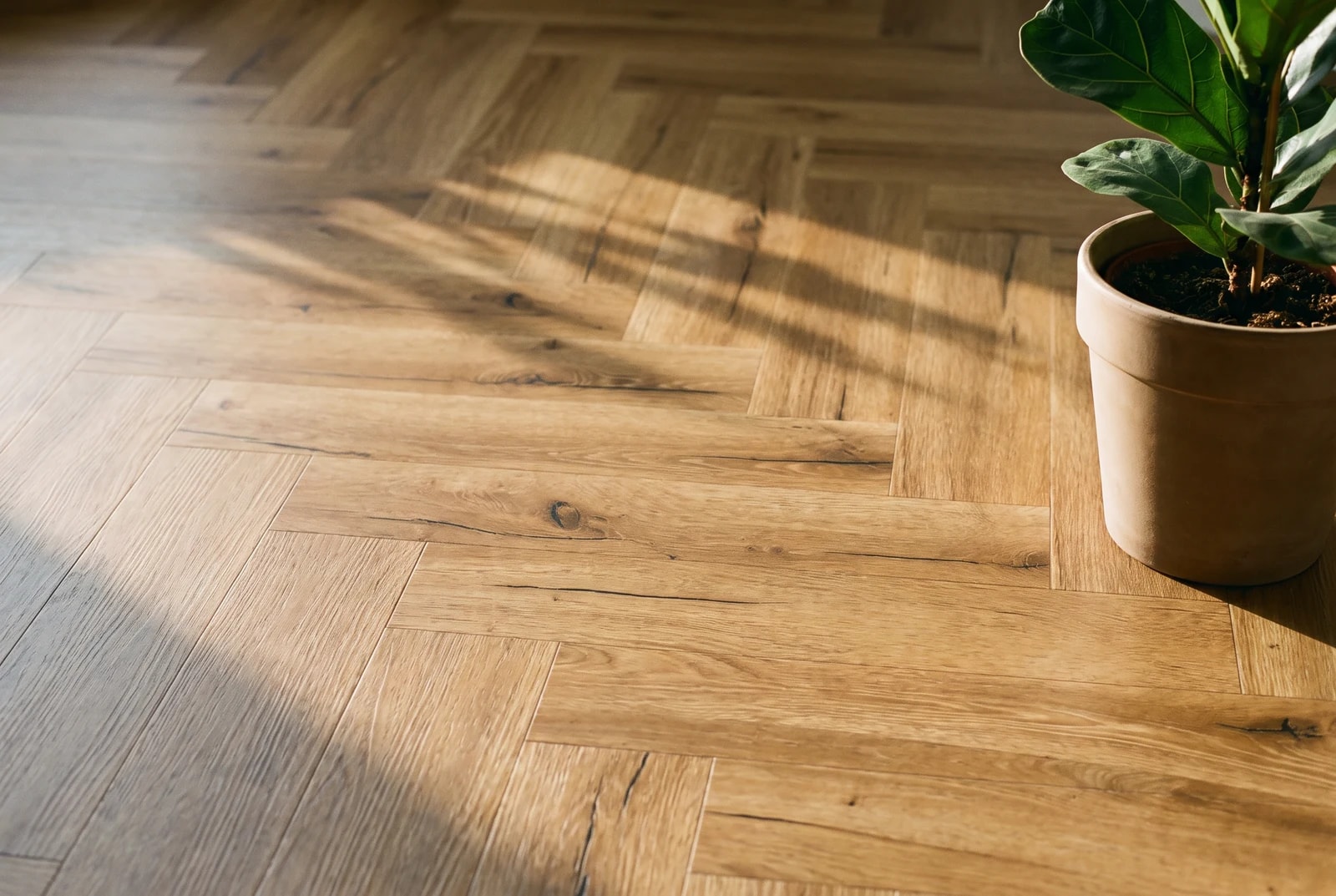 Vinyl flooring in an interior